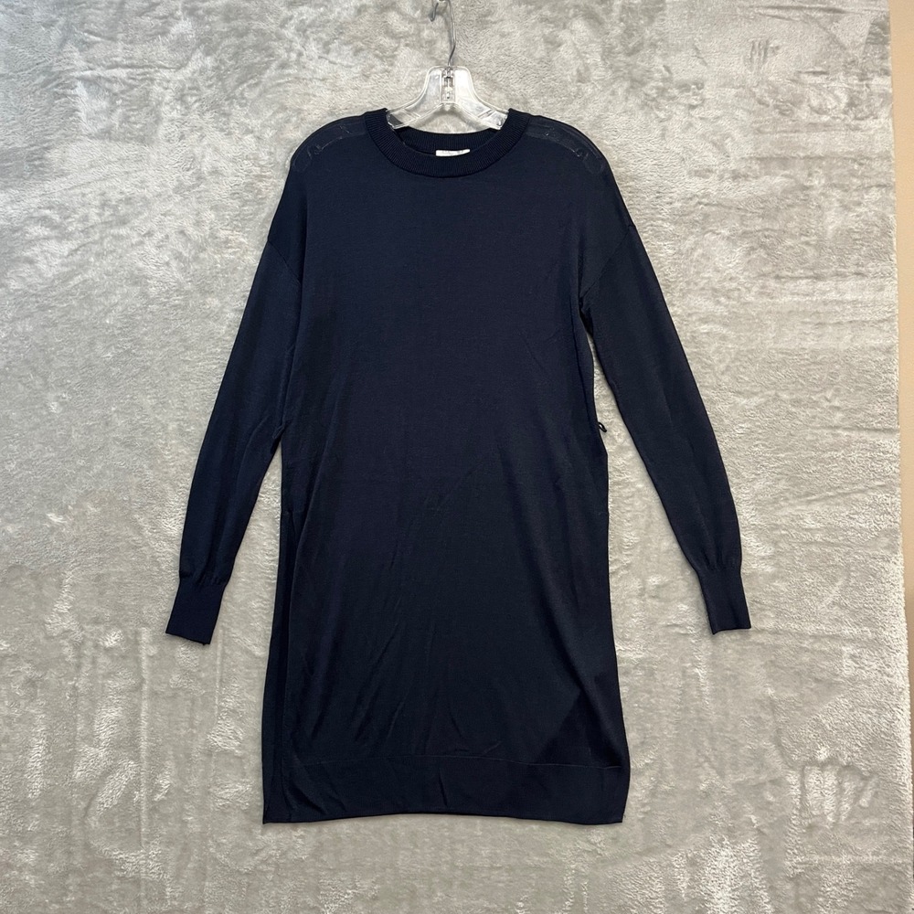 H&M Sweater Dress Womens Small Navy Blue Long Sleeve Crew Neck Knit 0463849 5
